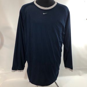 Y2K NIKE SOCCER Mens XL Blue Goalie Jersey Reverse